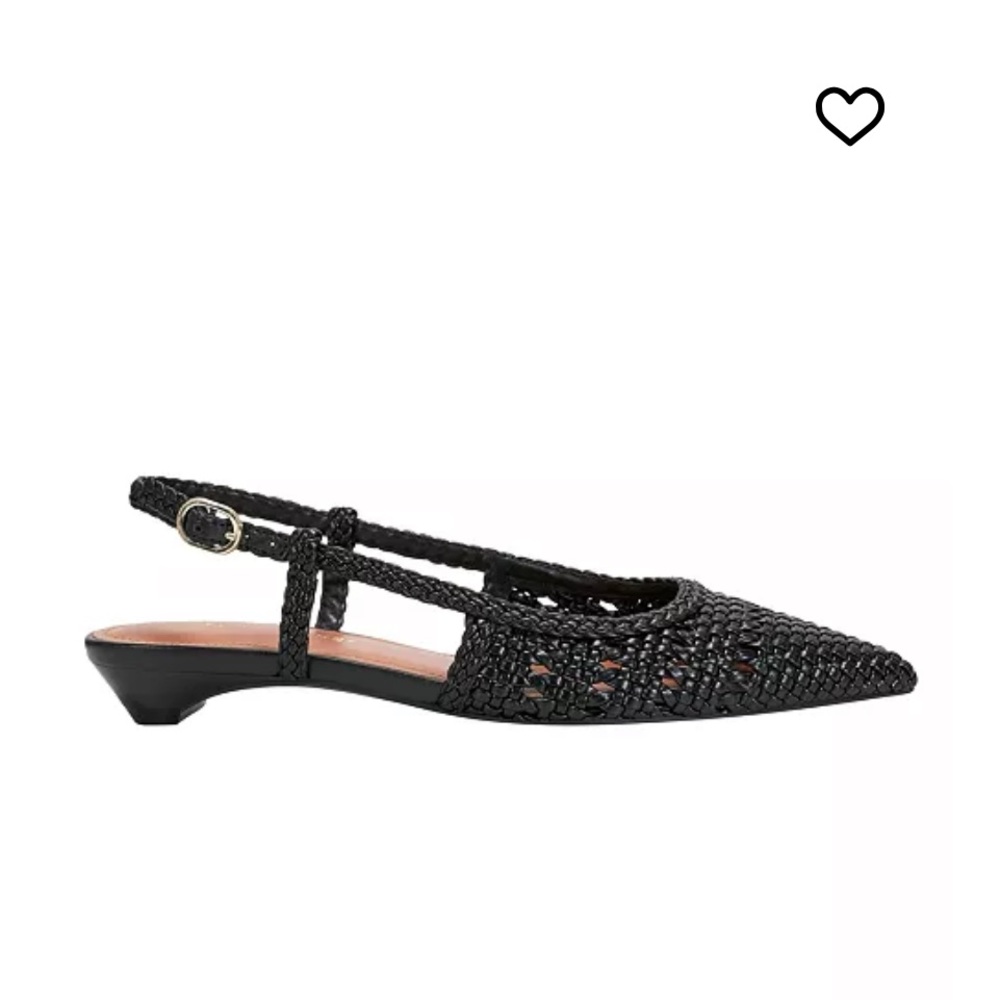 Marc Fisher Black Woven Slingback Flats - Kelysa style - Picture 2 of 14